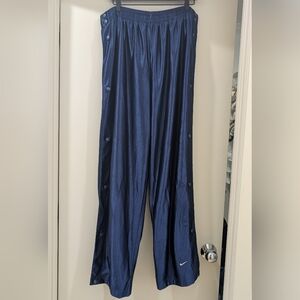 Nike Y2K Shiny/ Satin Finish Navy Tearaway Snap-Button Track Pants XL